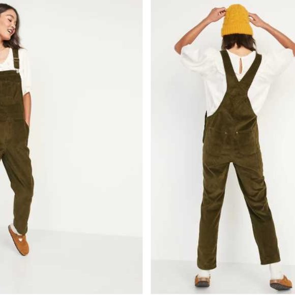 New women's Old Navy  corduroy slouchy straight workwear overalls - Picture 7 of 11